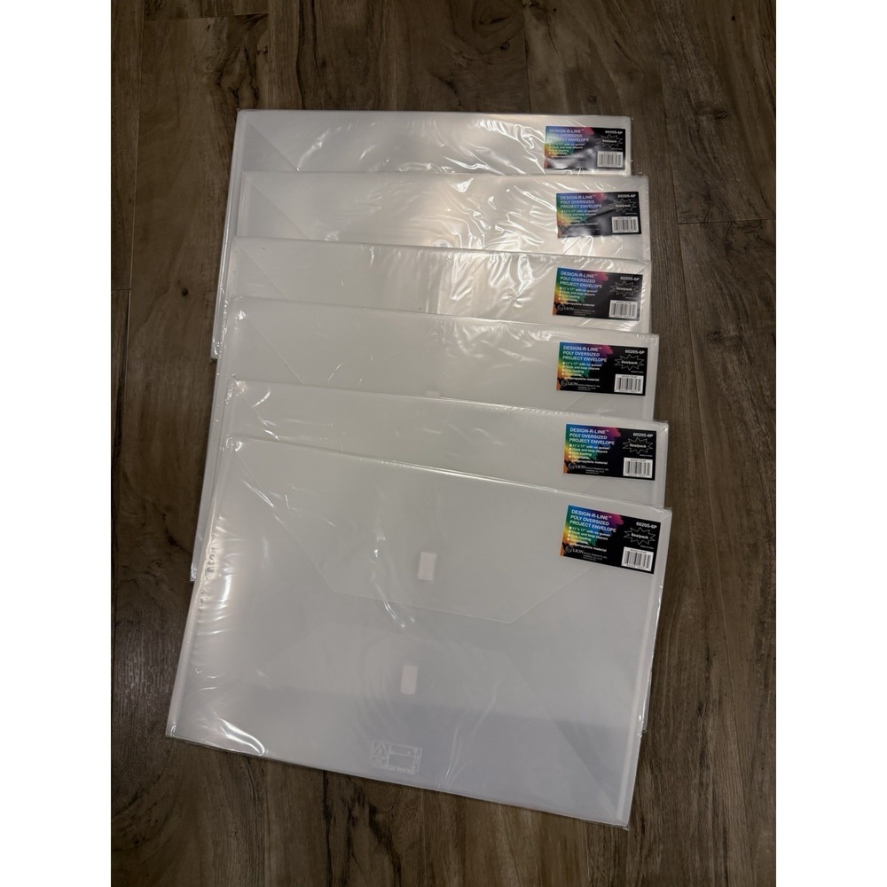 Lion Design-R-Line Poly Envelope 11x17 Inches Clear 6 Packs of 6 60205-6P